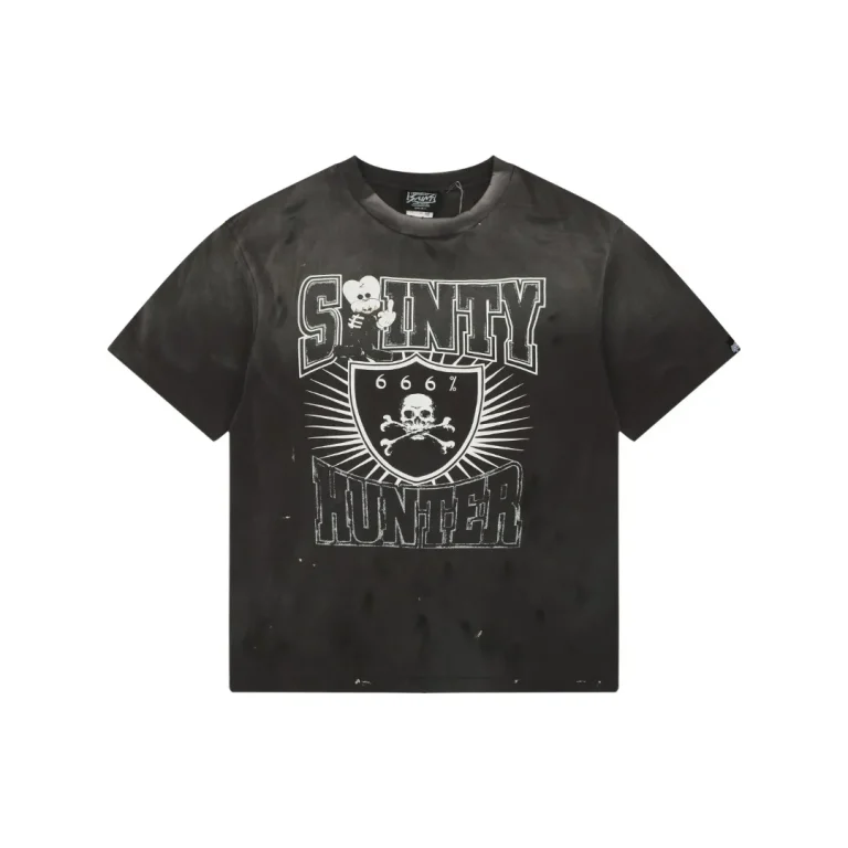 Saint Michael Middle Finger Skull Print T-Shirt