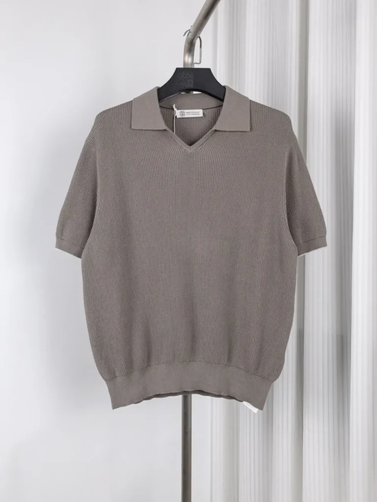 Seagull Neck Cotton Sweater