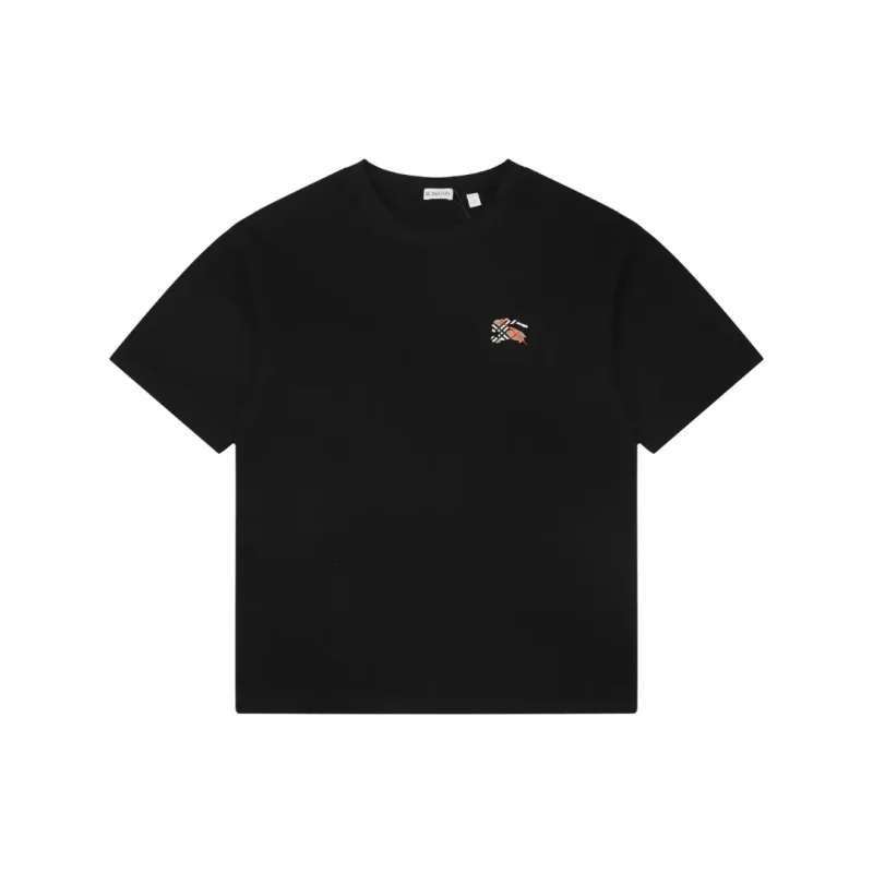 Small Logo Check Pattern War Horse Flocked T-Shirt