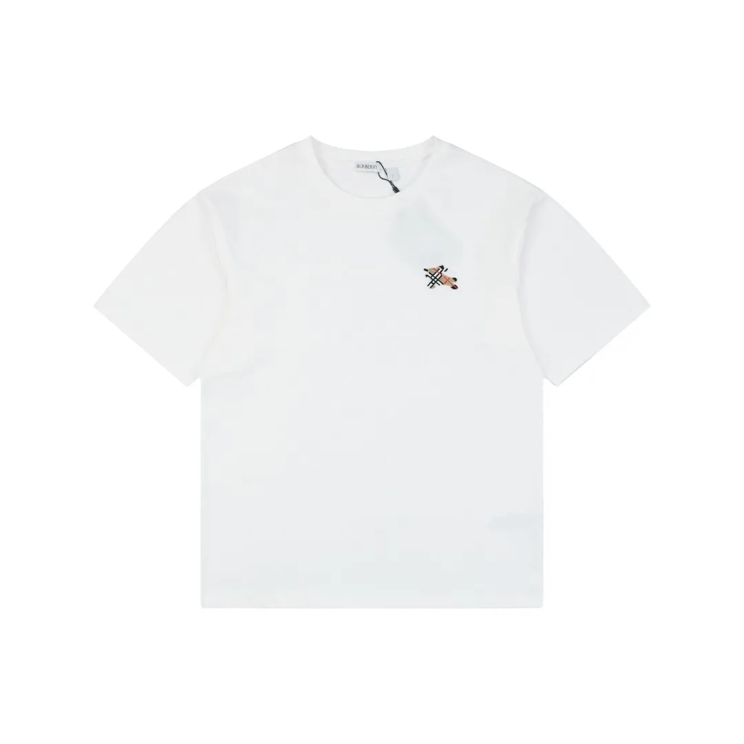 Small Logo Check Pattern War Horse Flocked T-Shirt