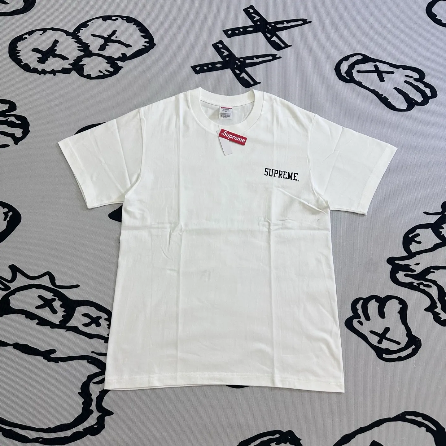 Sup Dash Snow Cross Back Print Cotton T-Shirt