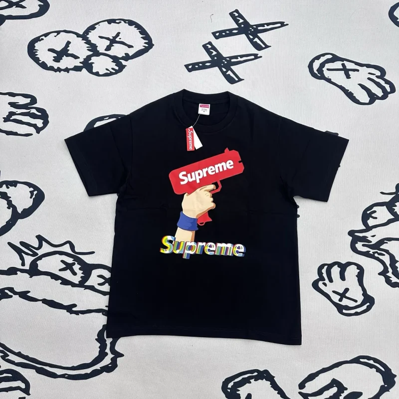 Sup Graphic Hand Pistil Print Cotton T-Shirt