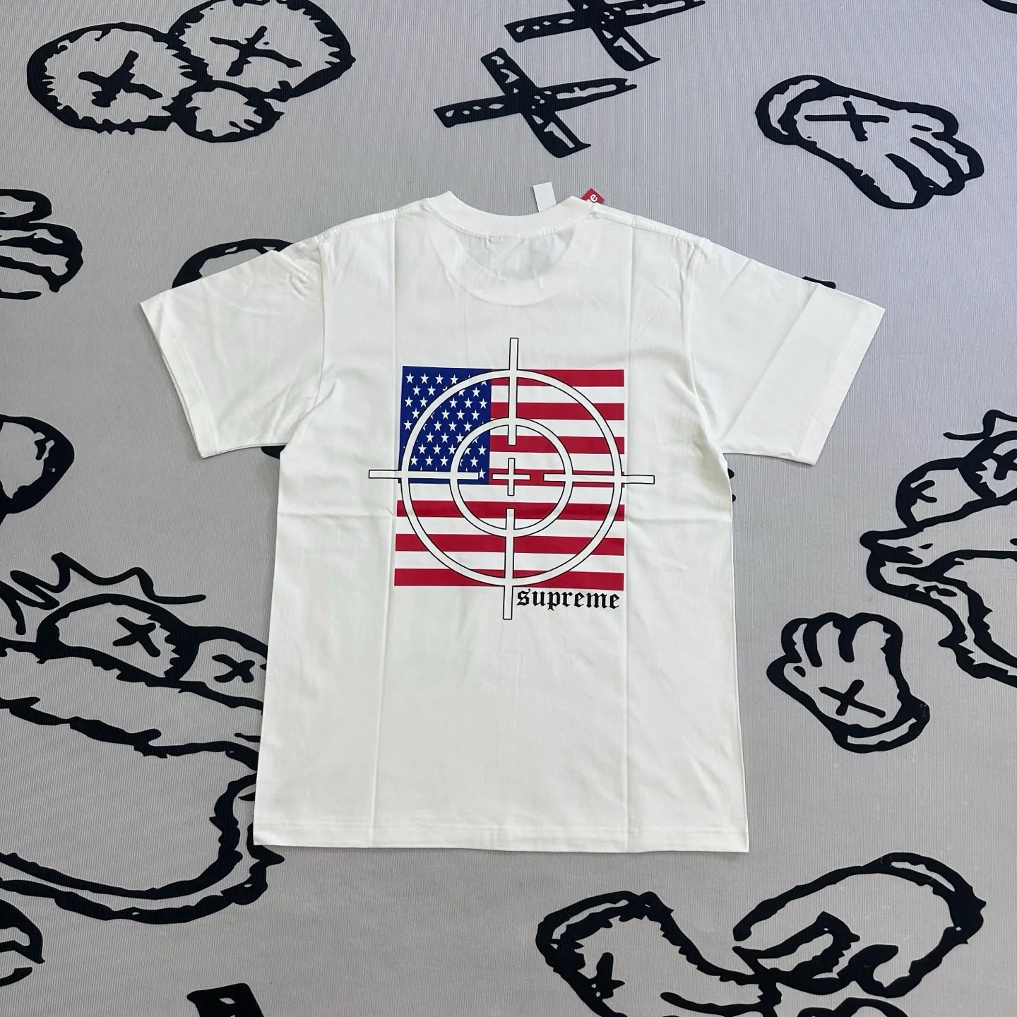 Back Sup Target Flag Back Print Cotton T-Shirt