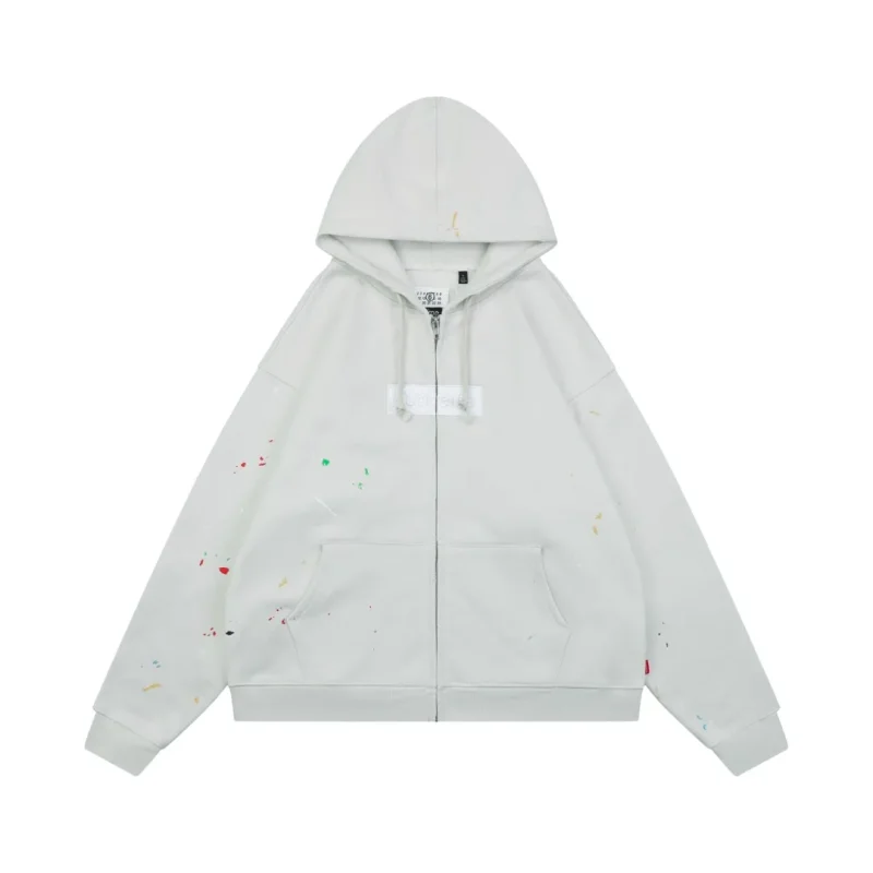 Sup x MM6 Splatter Paint Box Logo Hooded Jacket