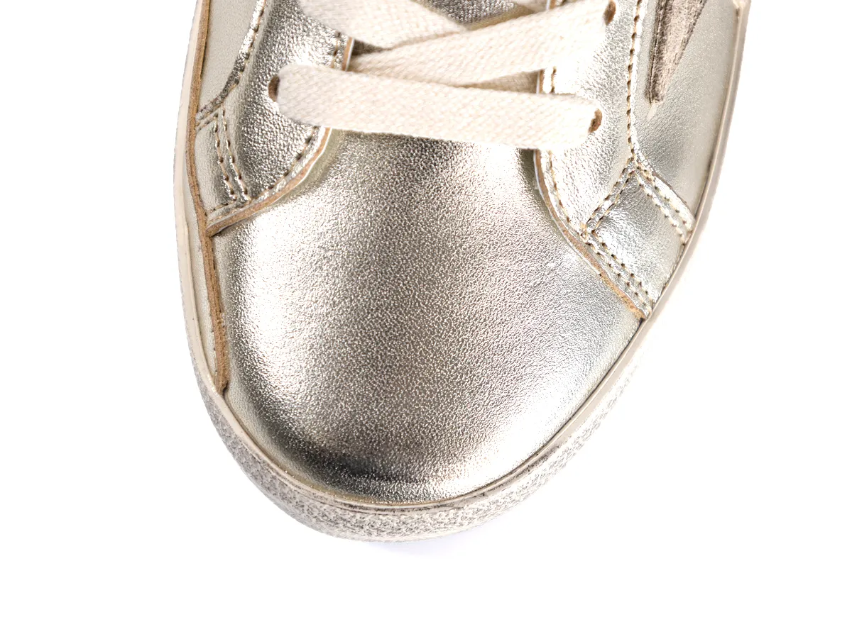 Super-Star Sabot Sneakers Platinum Foiled Leather Top View