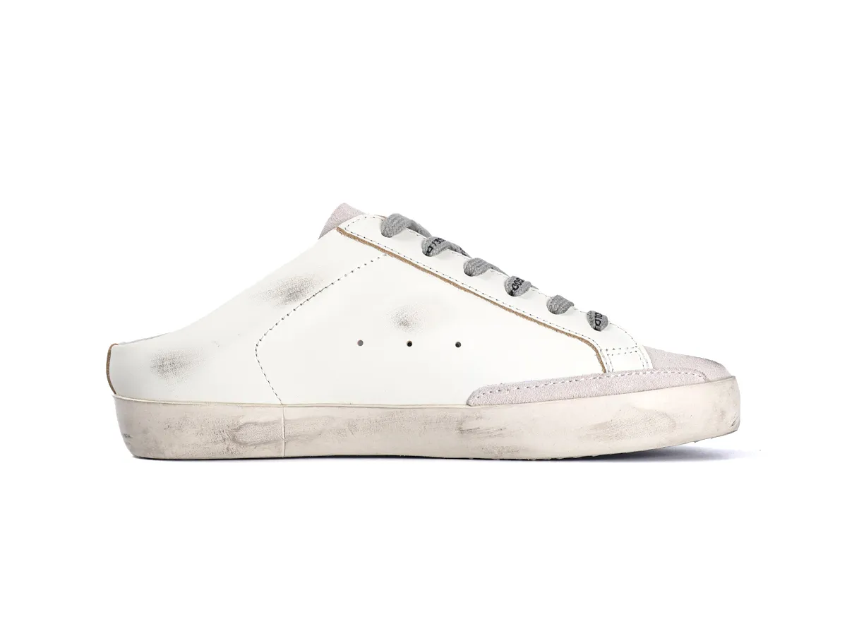 Super-Star Sabot White Pink Glitter Star Sneakers Right Side View