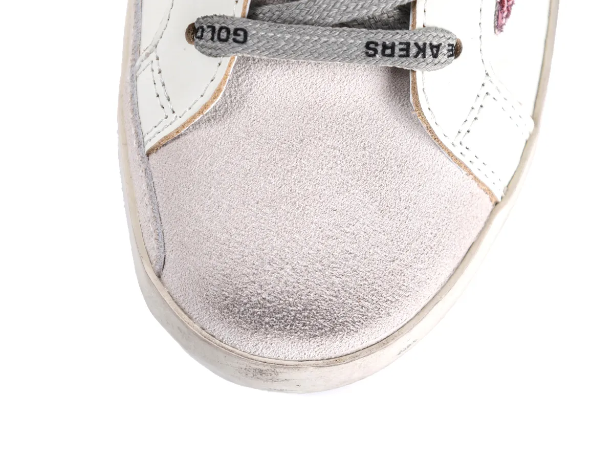Super-Star Sabot White Pink Glitter Star Sneakers Top View