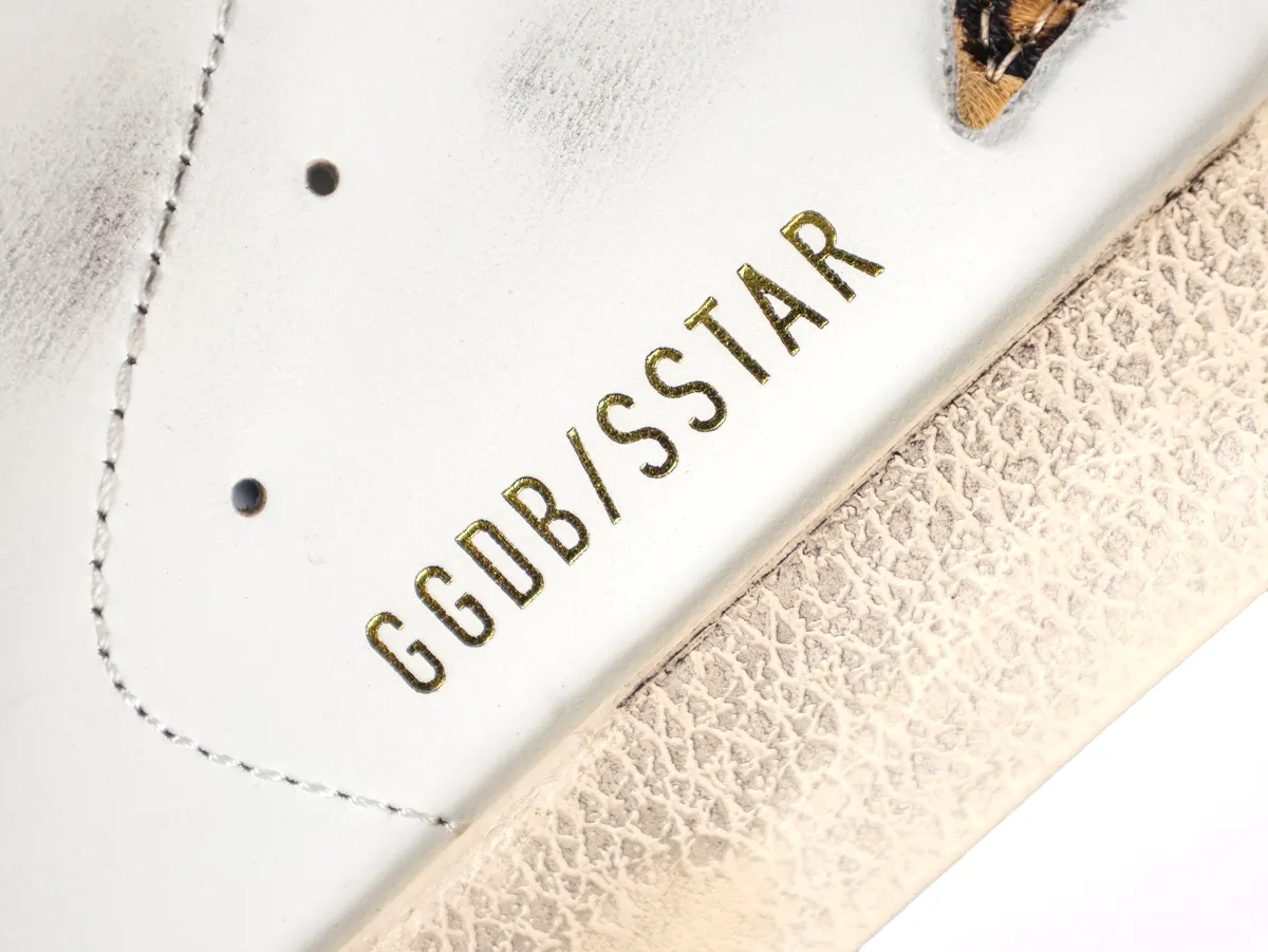 Super Star Sabots White Side View with Logo