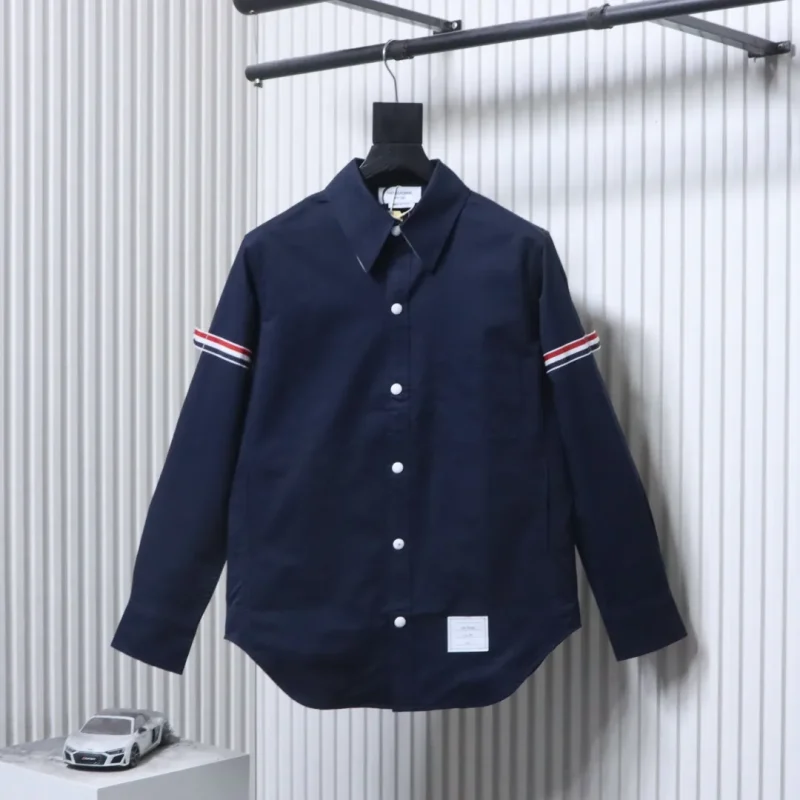 TB Cotton Twill Jacket Shirt with Signature TB Stripe