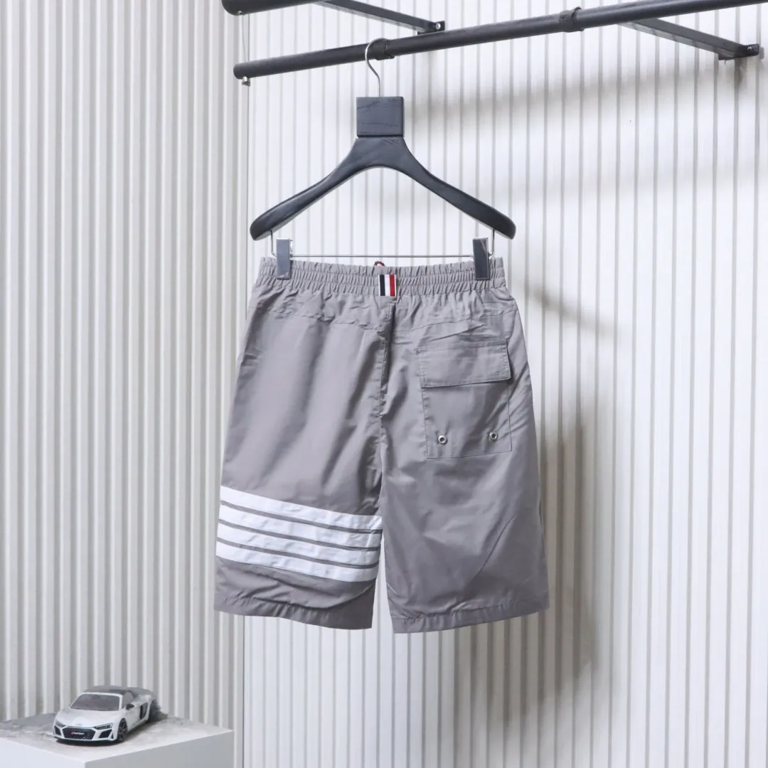 Back TB Nylon Four-Stripe Drawstring Shorts