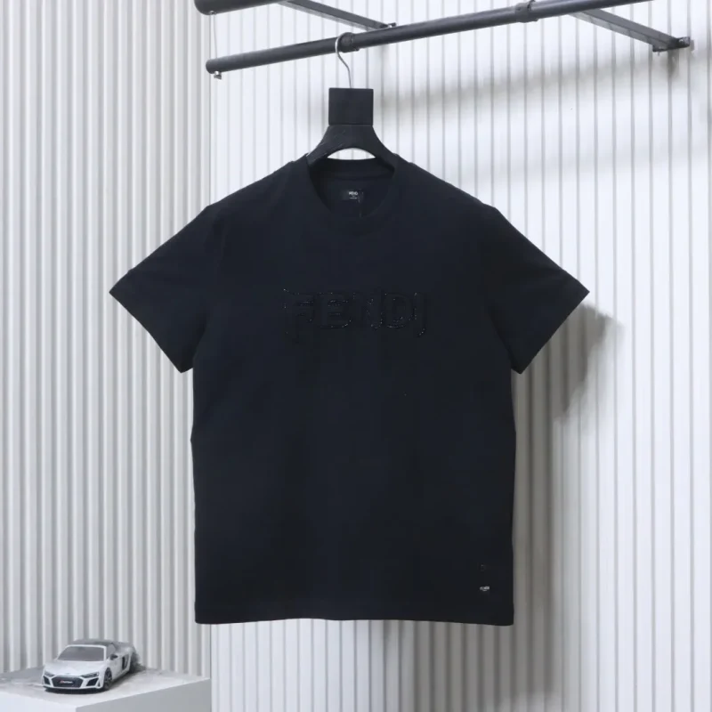 Tonal Beaded Embroidered Logo T-Shirt