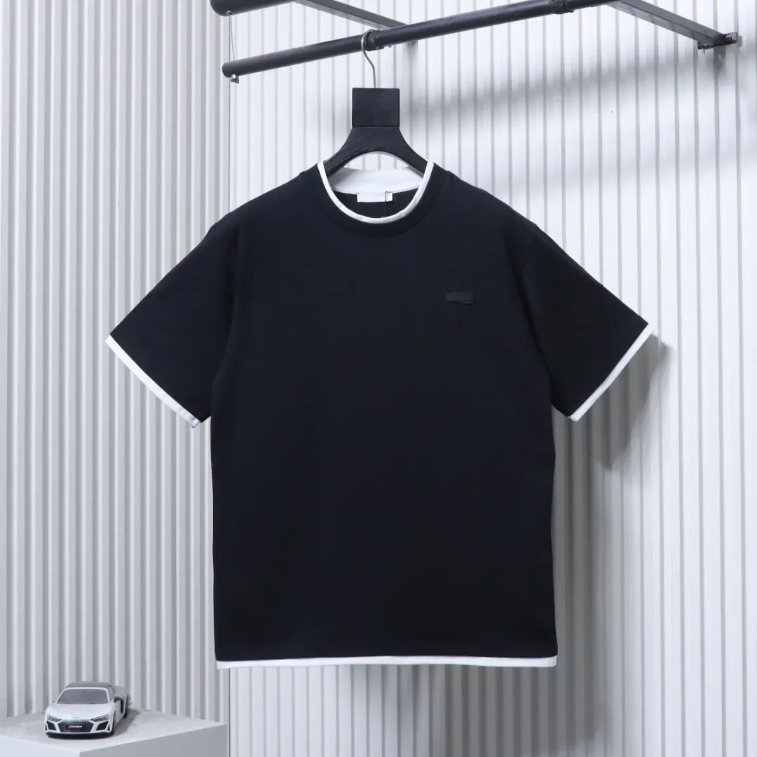 Triangle Logo Faux Two-Piece T-Shirt