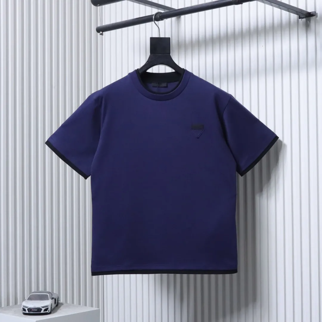 Triangle Logo Faux Two-Piece T-Shirt