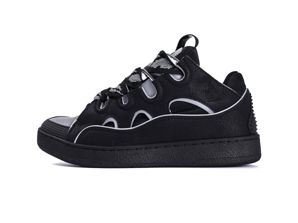 lanvln Curb Sneakers Black Grey Left Side View