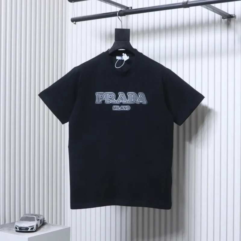 3D Foamed Gray Mist Letter T-Shirt