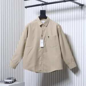 AMI Heart Pocket Oxford Long Sleeve Shirt