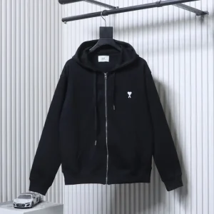 AMI Paris ADC Small Heart Embroidered Full-Zip
