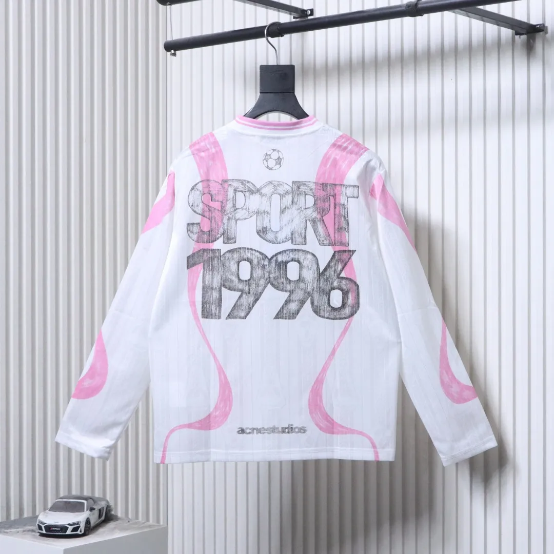 Back Acne Bow-Tie Jacquard Long-Sleeve Soccer Jersey