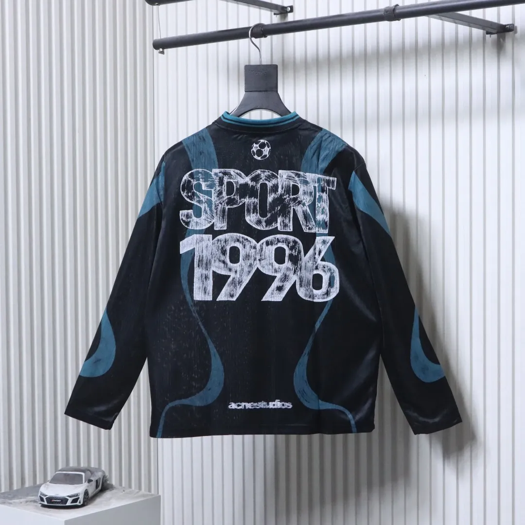 Back Acne Bow-Tie Jacquard Long-Sleeve Soccer Jersey