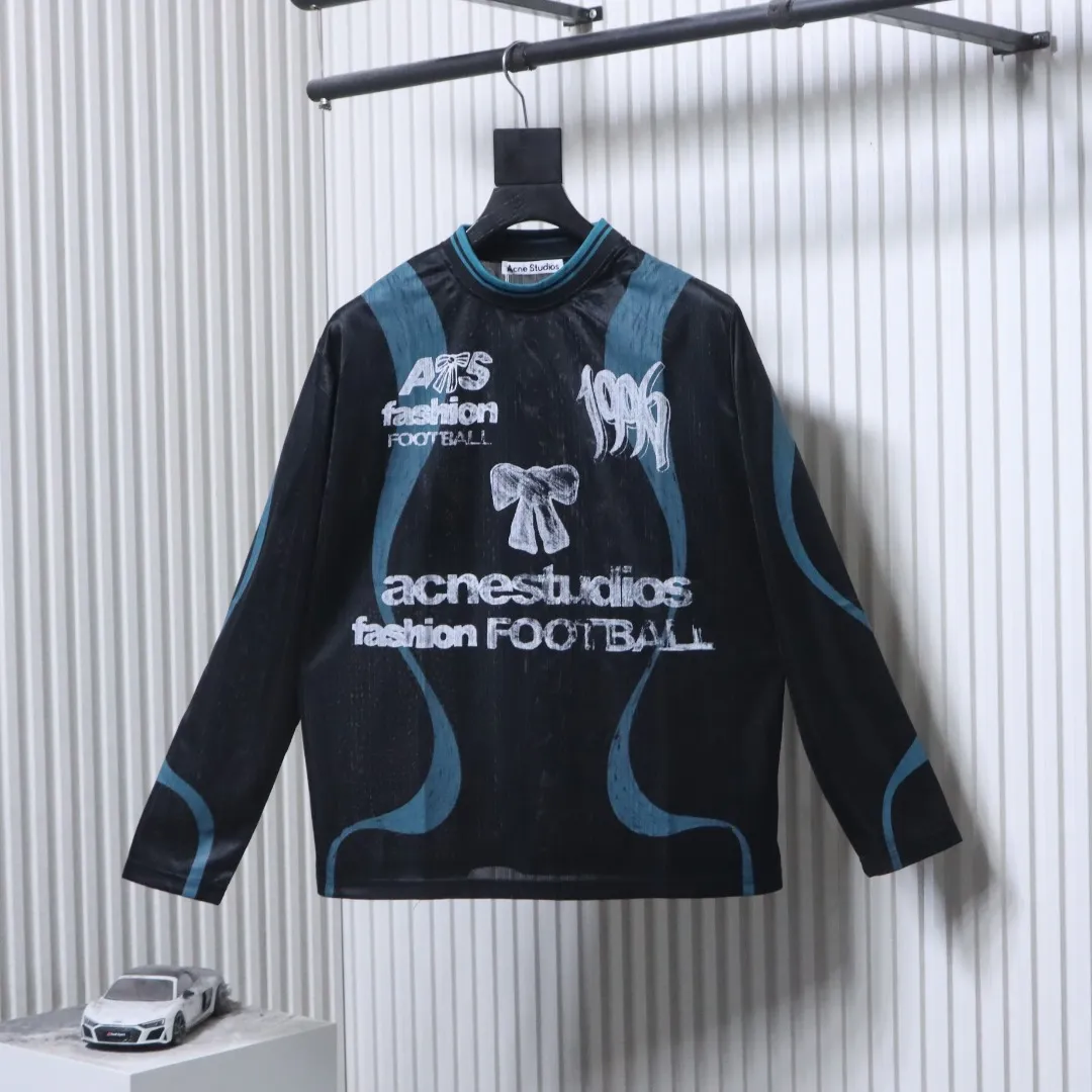 Acne Bow-Tie Jacquard Long-Sleeve Soccer Jersey
