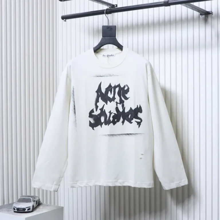 Acne Gothic Spray Print Long-Sleeve Shirt