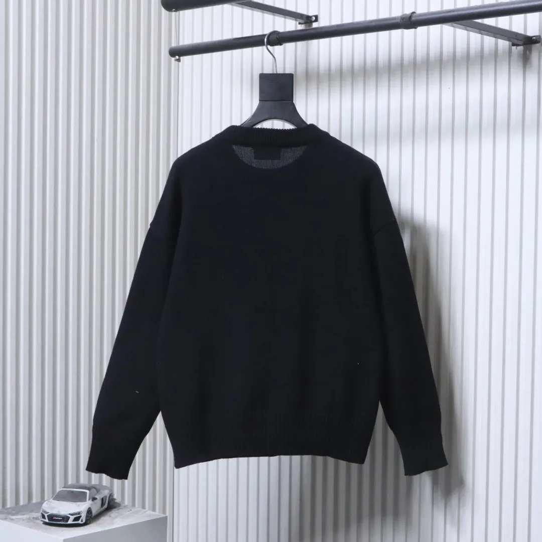 Back Ami de Coeur Heart Jacquard Crew Neck Sweater