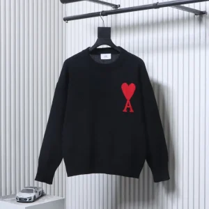 Ami de Coeur Heart Jacquard Crew Neck Sweater
