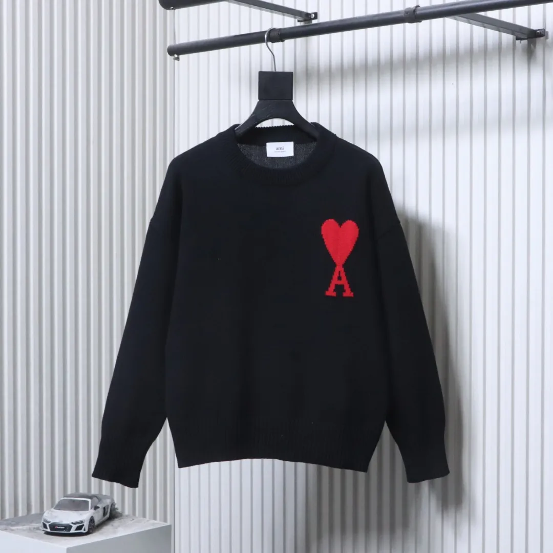 Ami de Coeur Heart Jacquard Crew Neck Sweater