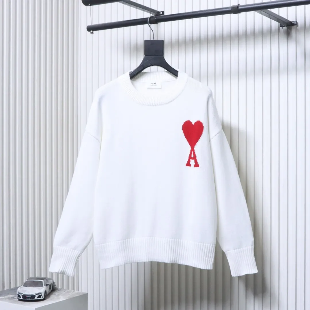 Ami de Coeur Heart Jacquard Crew Neck Sweater