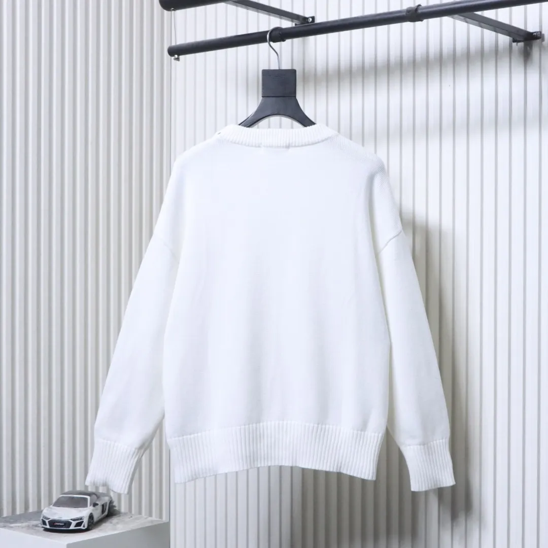 Back Ami de Coeur Heart Jacquard Crew Neck Sweater