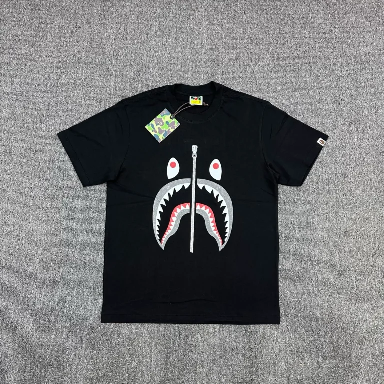 BAPE SS26 WGM Glitter Shark Graphic T-Shirt