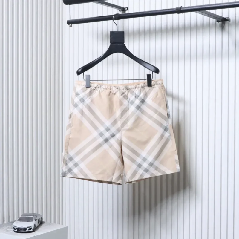 BBR Check Drawstring Mesh-Lined Beach Shorts