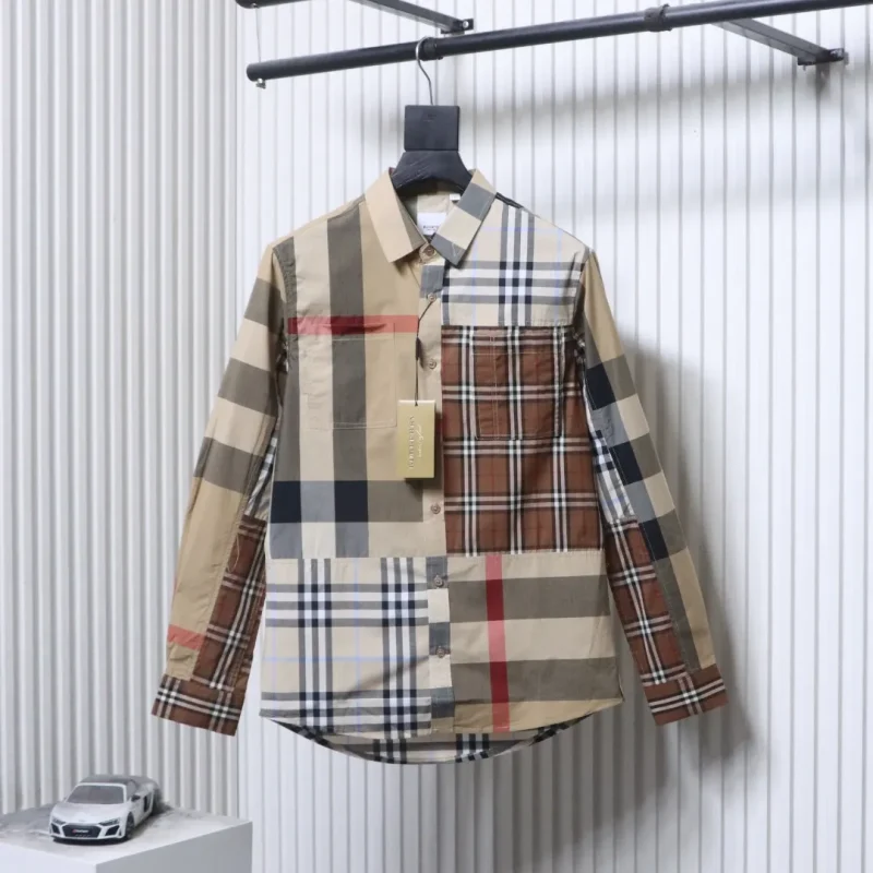 BBR Check Patchwork Cotton Poplin Shirt