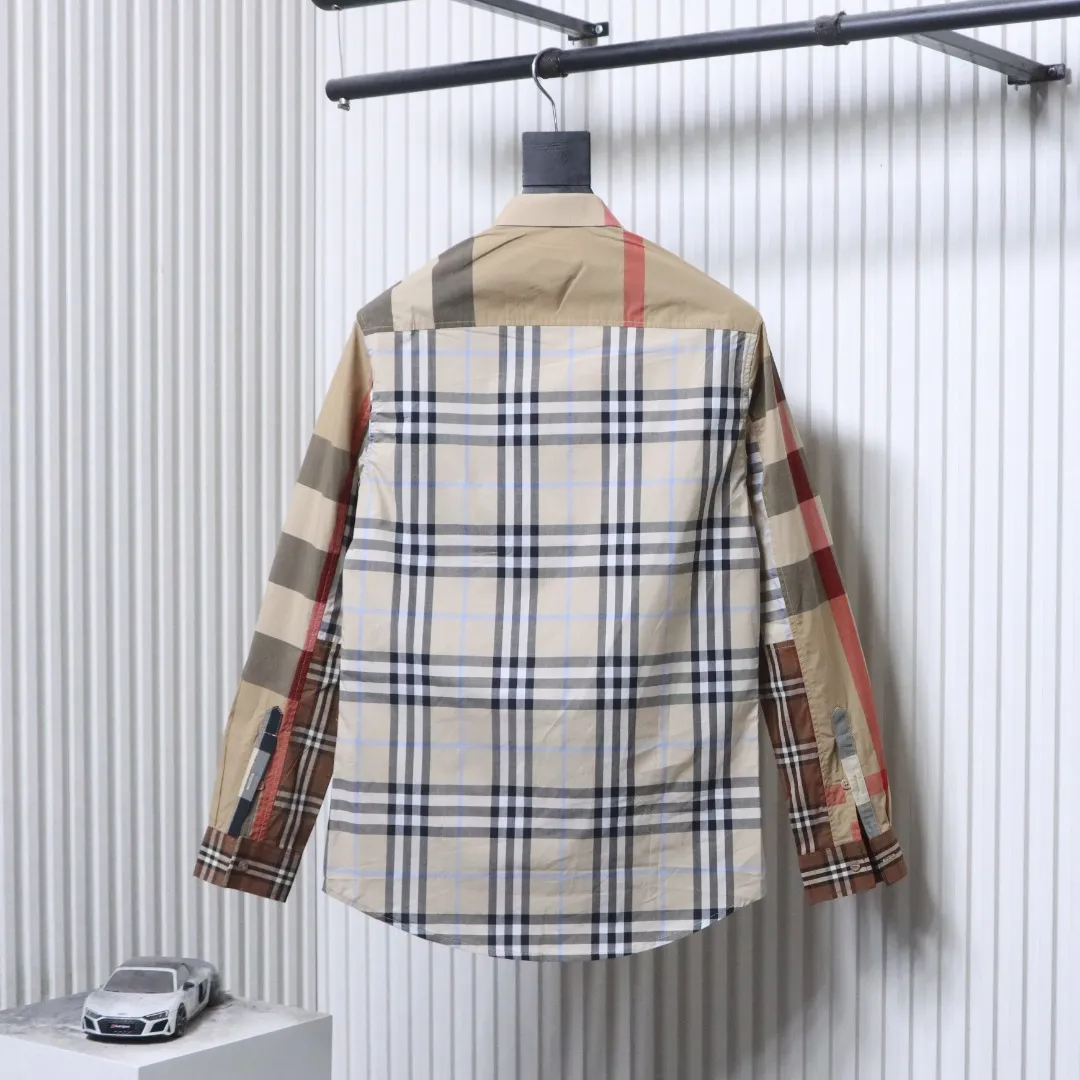 Back BBR Check Patchwork Cotton Poplin Shirt