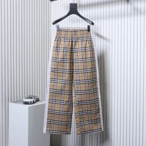 BBR Check Side-Stripe Wide-Leg Cotton Trousers