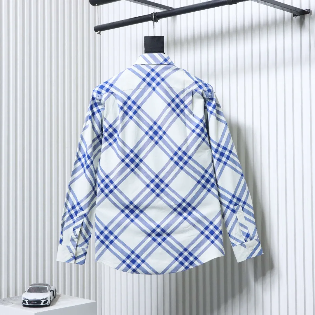Back View BBR Check Twill Cotton Long-Sleeve Shirt