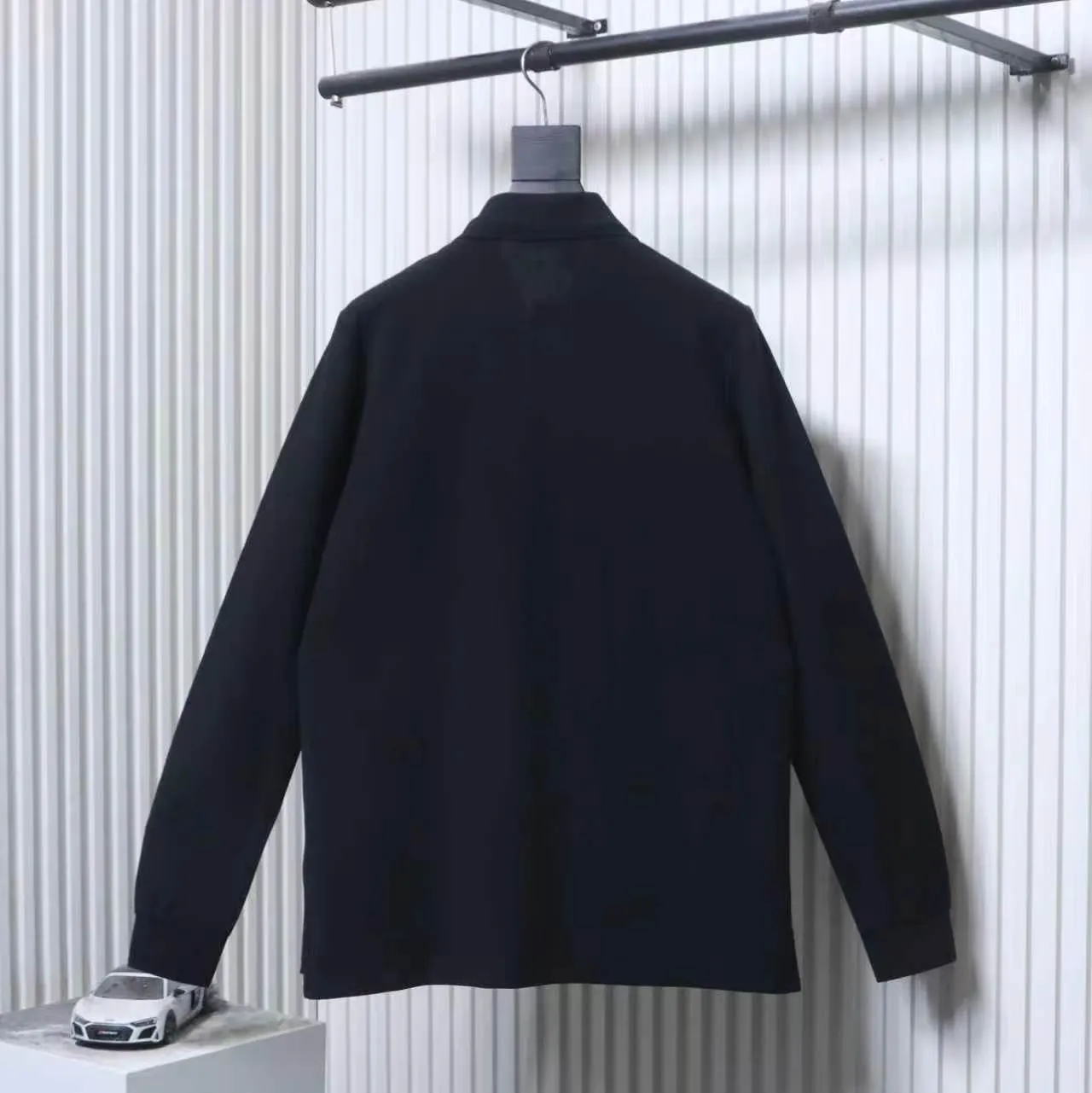 Back View BBR Equestrian Knight Long-Sleeve Polo T-Shirt