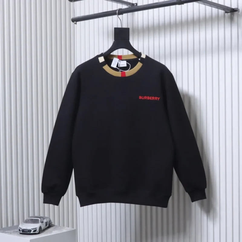 BBR Micro-Logo Check Patchwork Cotton Crew Neck Sweatshirt