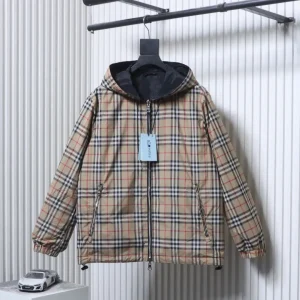 BBR Small Check Reversible Hooded Jacket