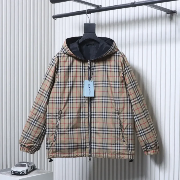 BBR Small Check Reversible Hooded Jacket