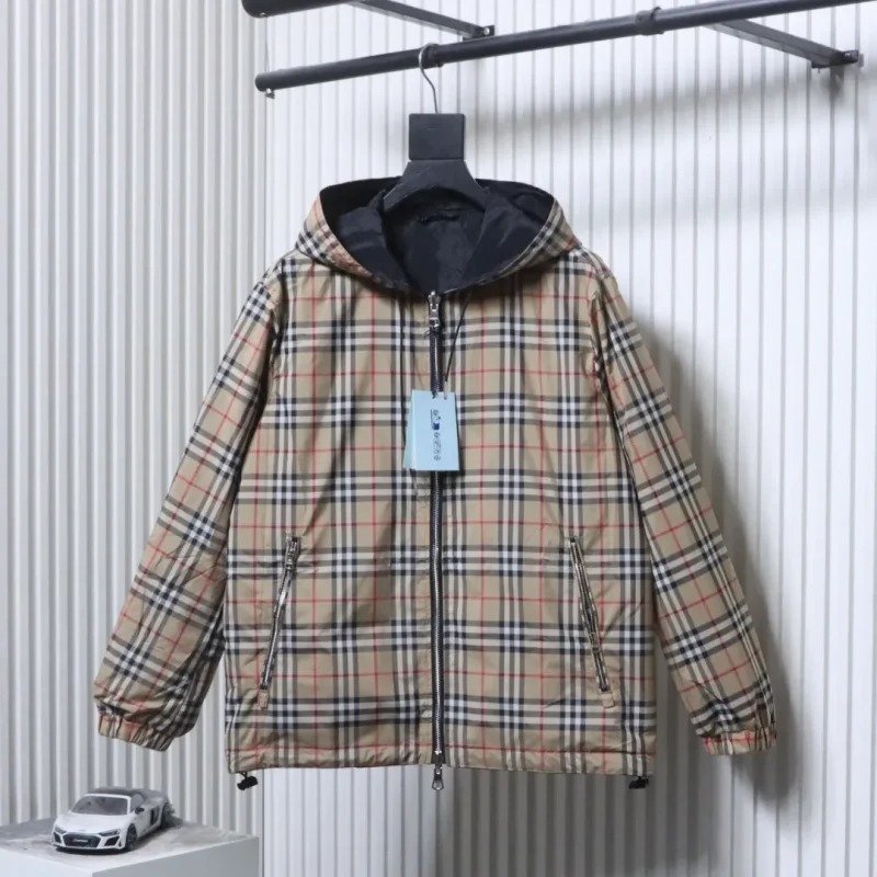 BBR Small Check Reversible Hooded Jacket