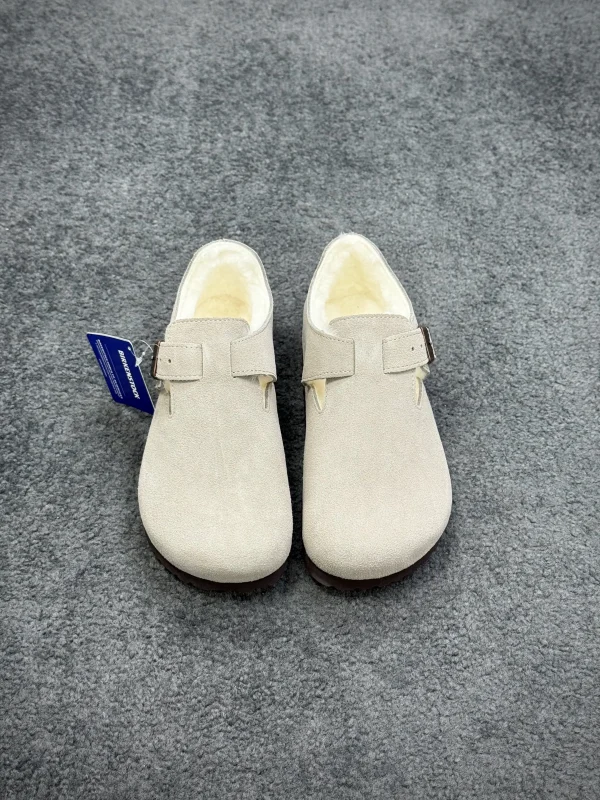 BK Boston "Antique White" London Shearling Clogs