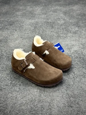 BK Boston Mink London Shearling Clogs Angeled View
