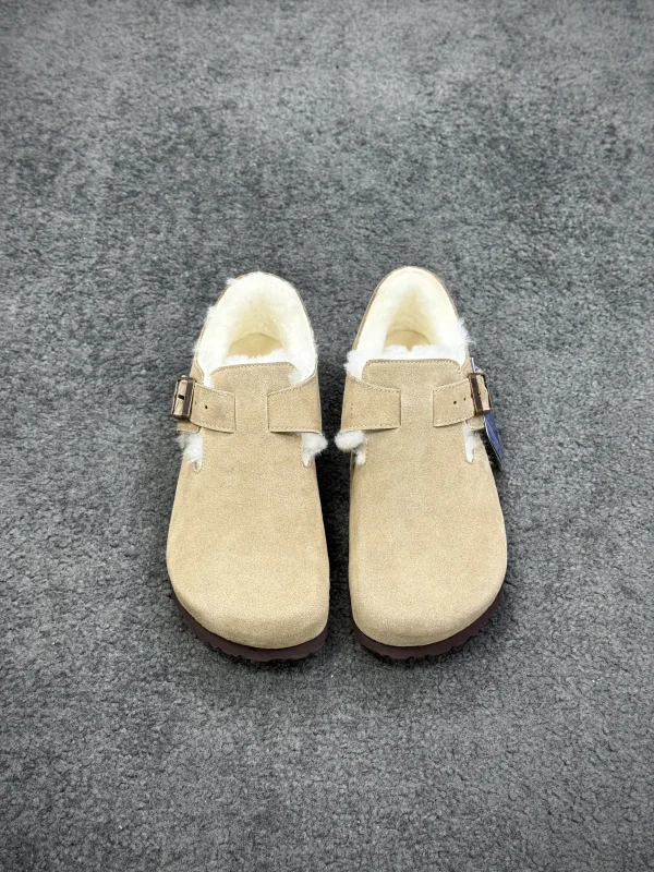 BK Boston "Taupe" London Shearling Clogs