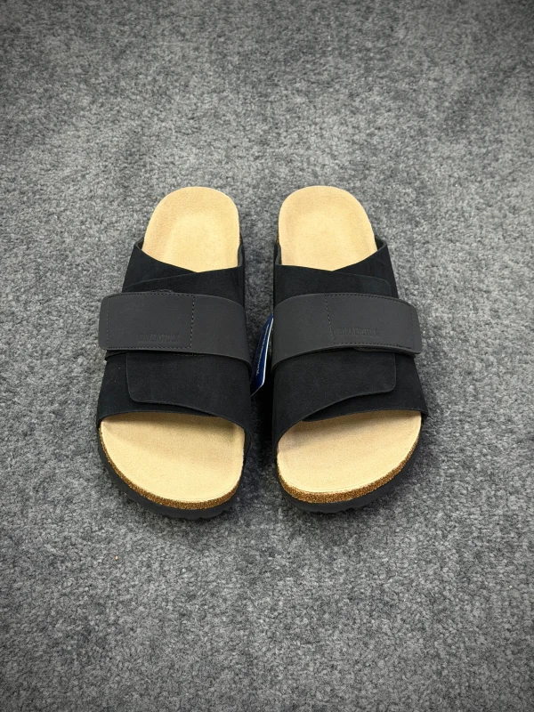 BK Kyoto "Black" Nubuck Suede Leather Sandals