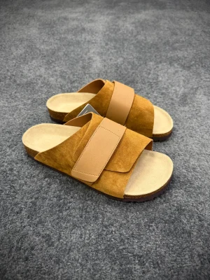 BK Kyoto Cola Brown Nubuck Suede Leather Sandals Angeled View