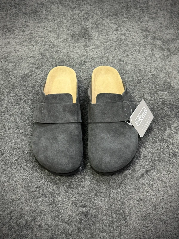 BK Loma "Dark Gray" Suede Velcro Clogs