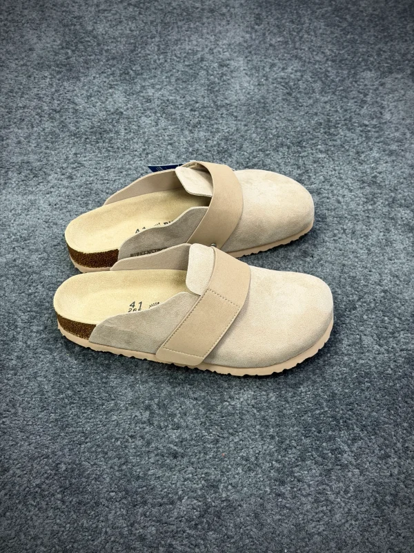 BK Loma "Taupe" Suede Velcro Clogs