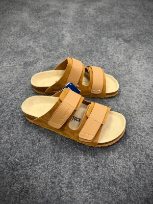 BK Uji Leather Suede Double-Strap Sandals Angeled View