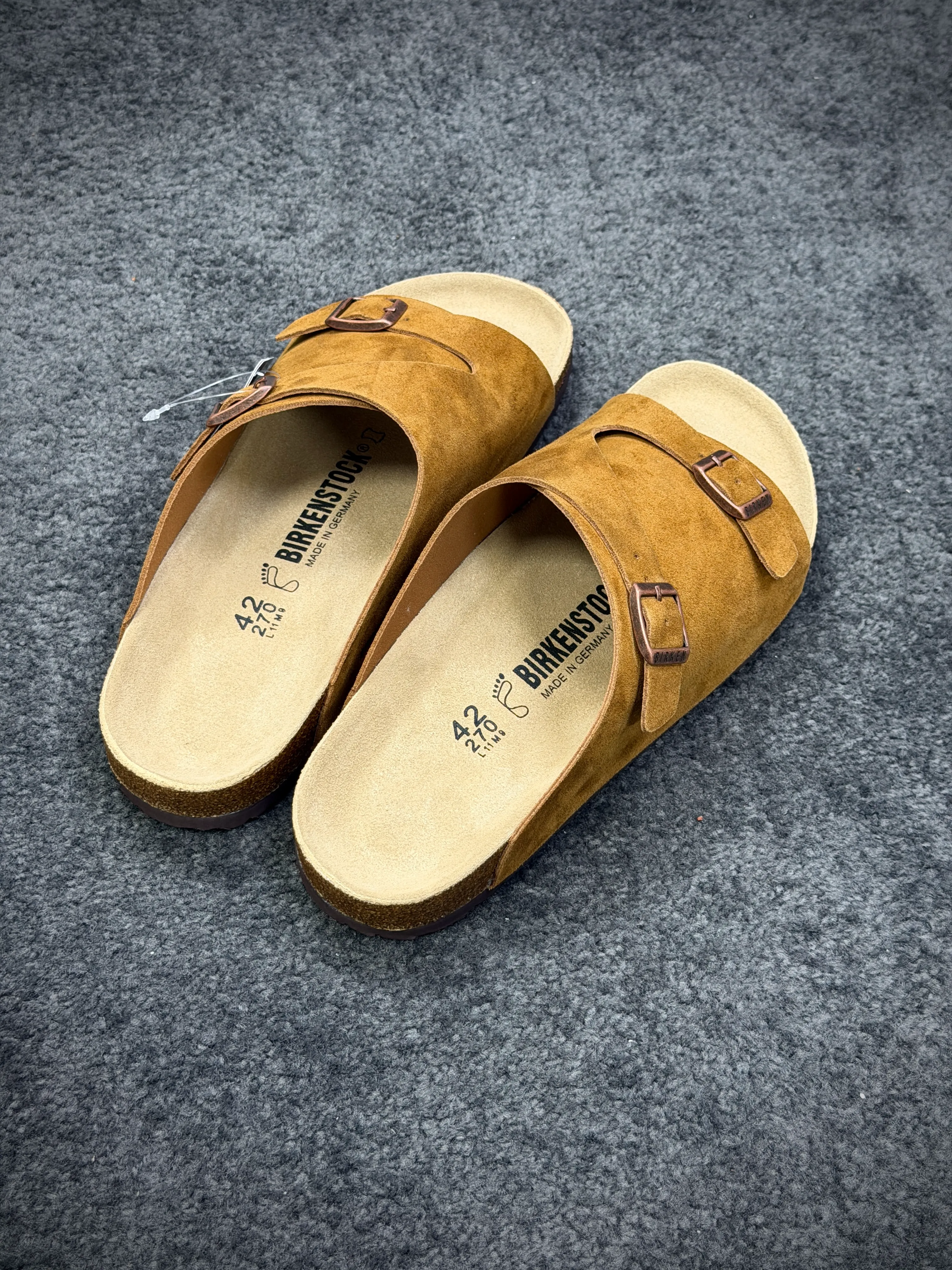 BK Zürich Suede Khaki Sandals Angeled View